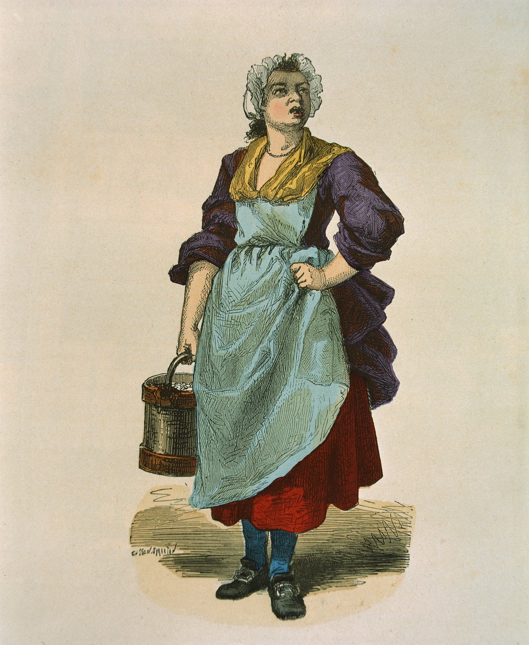 Ceviz Satıcısı 1774 (renkli gravür) by Burn Smeeton