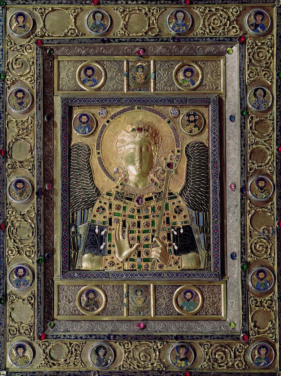 Icon depicting the Archangel Michael, 11th to 12th centuries (gold and silver inlaid with precious stones) by Byzantine