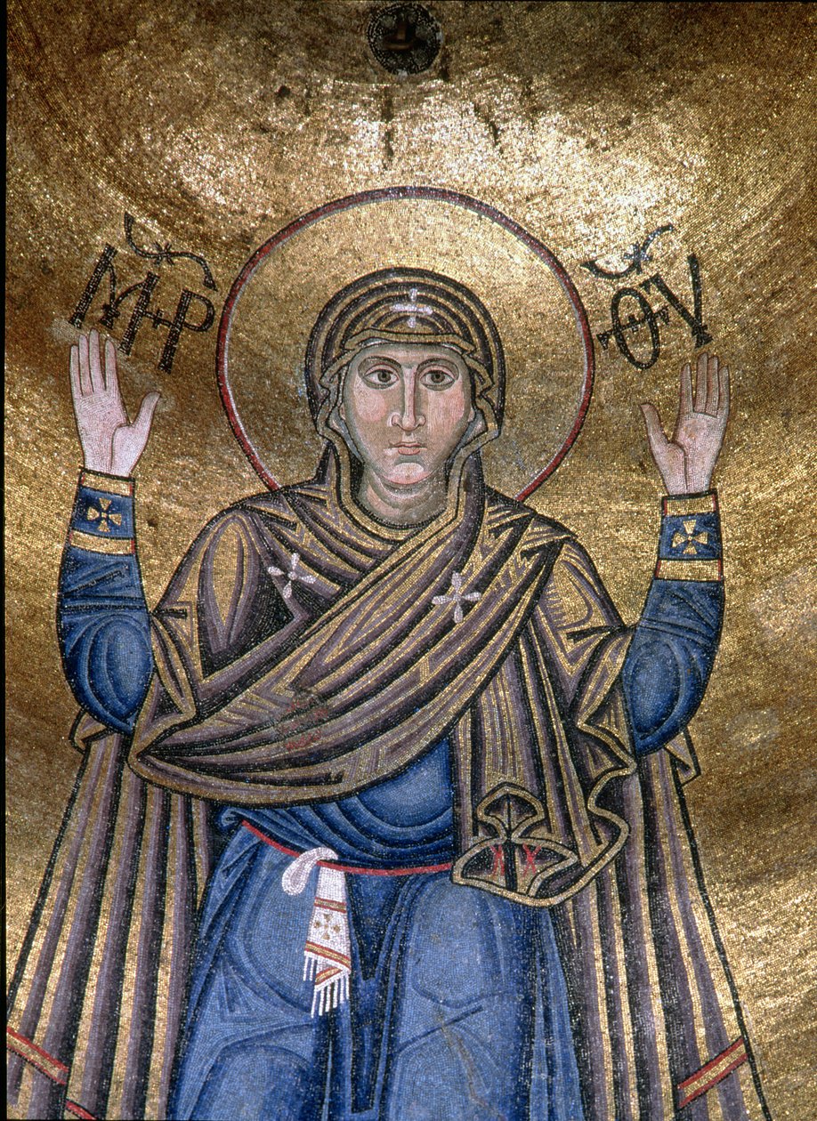 ದಿ ವರ್ಜಿನ್ ಓರನ್ಸ್, c.1050 (ಮೊಸಾಯಿಕ್) ಟರ್ಕ್ by Byzantine