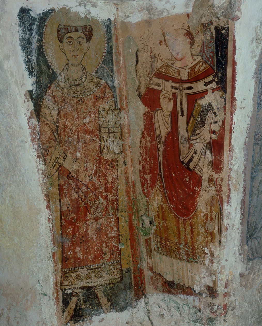 Bir deacon azizi ve bir piskopos azizi by Byzantine School