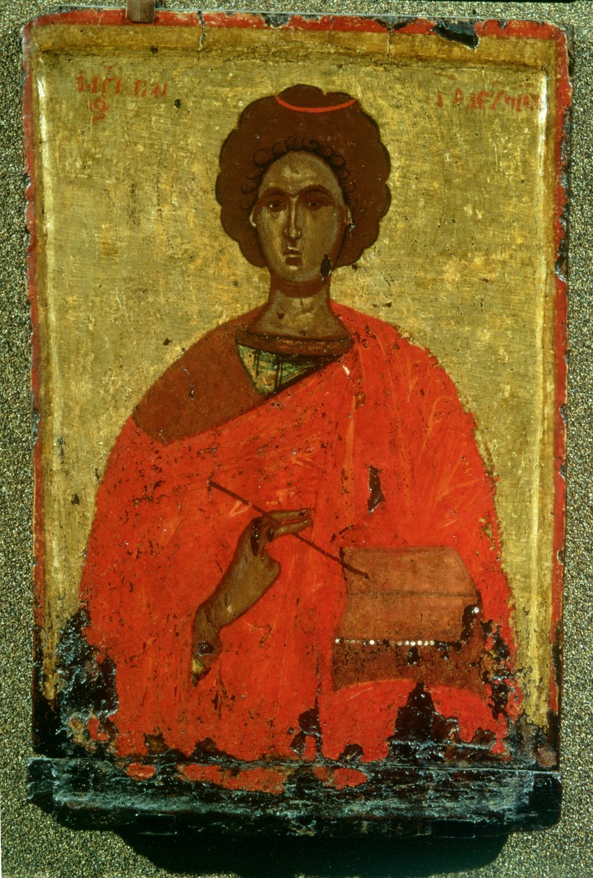Icon of St. Pantaleon of Nicomedia (d.c.305 AD)  by Byzantine