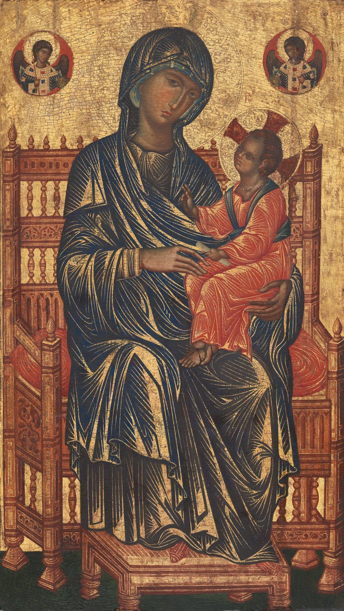Enthroned Madonna ve Çocuk by Byzantine 13th Century