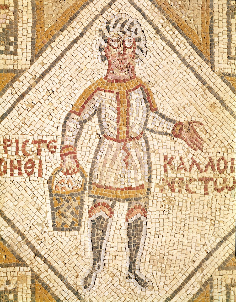 Bir inşaatçının kaldırım detayı (mozaik) by Byzantine School