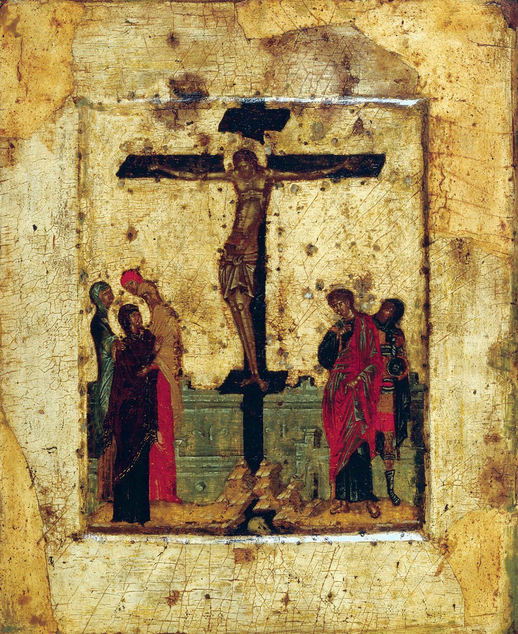 Çarmıha Gerilme, 14. yüzyılın sonu. by Byzantine icon.
