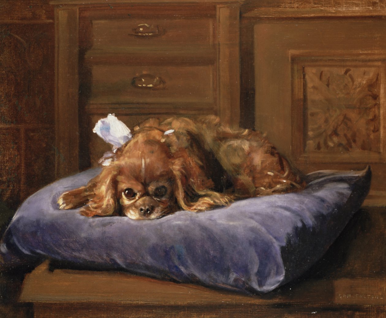 Kral Charles Spaniel (petrol) by C. Fulton