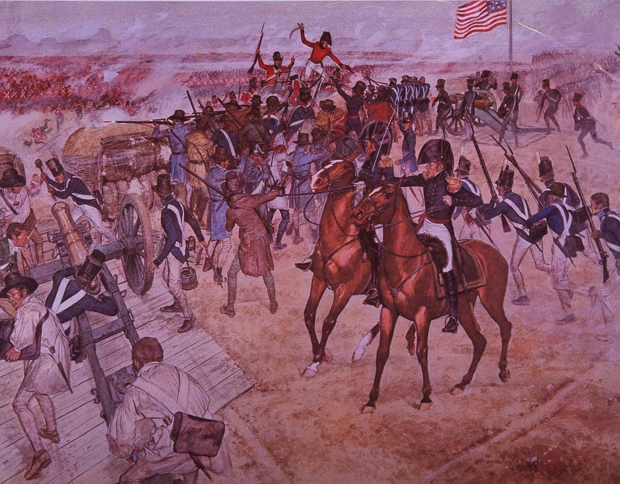 New Orleans Savaşı (renkli taş) by J.B. and Brown J. Rowbotham
