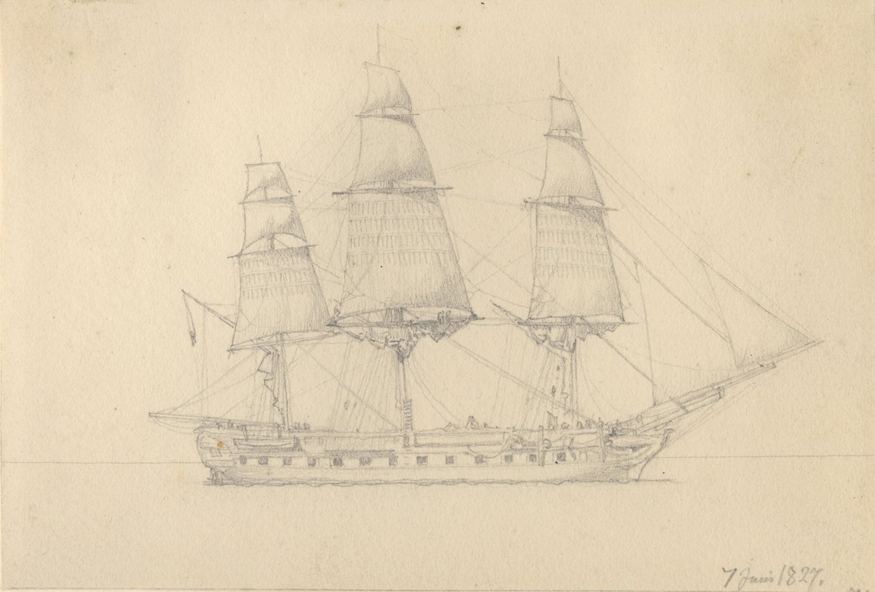 Fırkateyn. by Christoffer Wilhelm Eckersberg