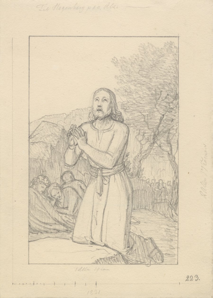 Kristus ve Gethsemane. by Christoffer Wilhelm Eckersberg
