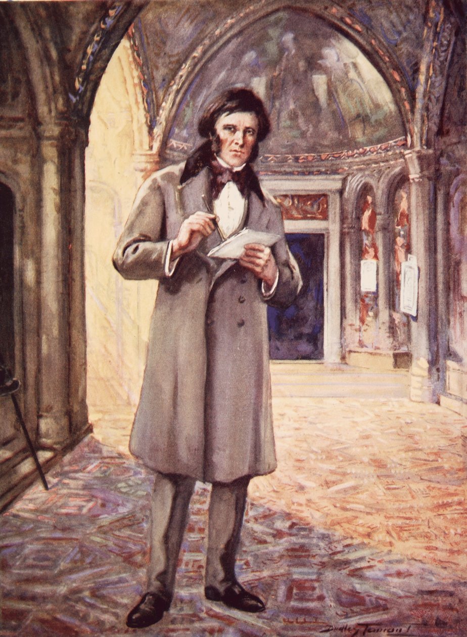 Venedik'te John Ruskin (renkli lito) by C. Dudley Tennant