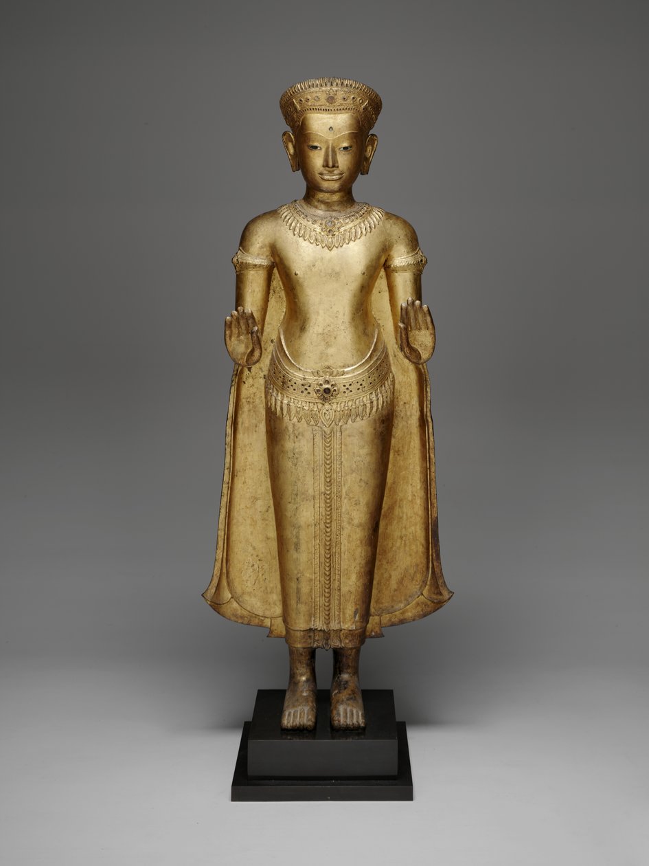Buddha Sakyamuni, c.13. yüzyıl (yaldızlı bronz) by Cambodian