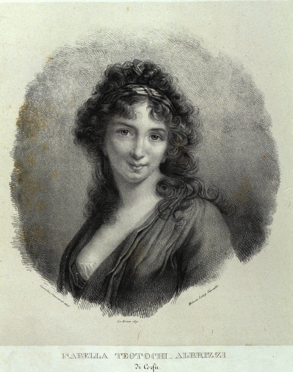 Isabella Teotochi Albrizzi'nin portresi (lito) by Camilla Guiscardi