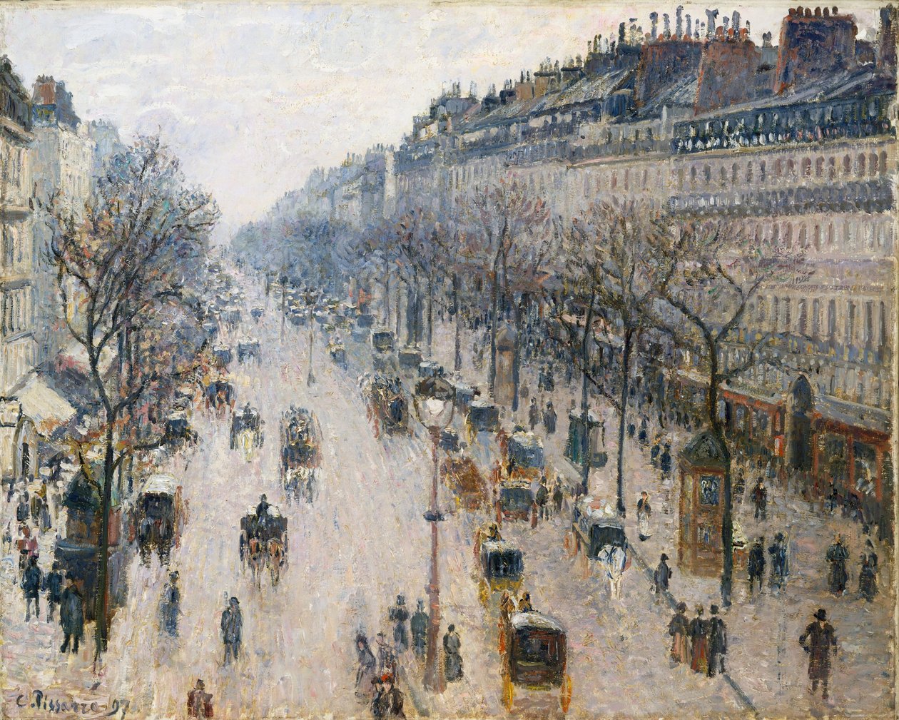 Bir Kış Sabahı Boulevard Montmartre by Camille Jacob Pissarro