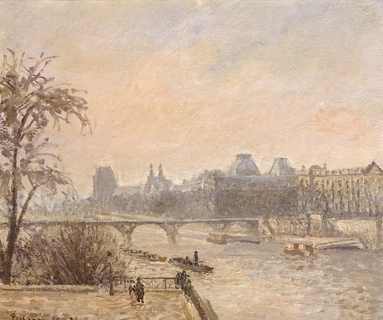 Seine ve Louvre, 1903 by Camille Jacob Pissarro