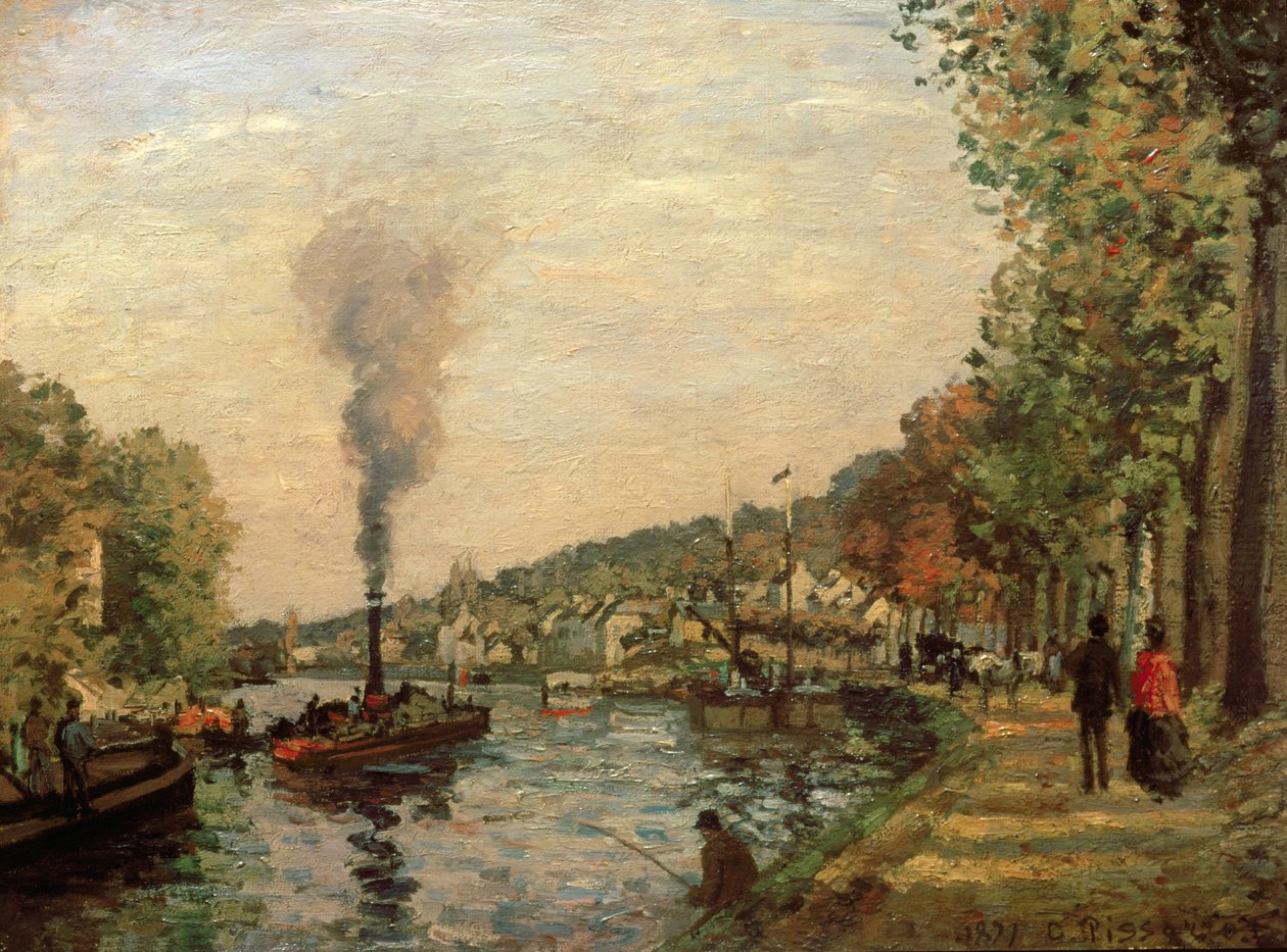 ನದಿಯ ದೃಶ್ಯ, 1871 ಟರ್ಕ್ by Camille Jacob Pissarro