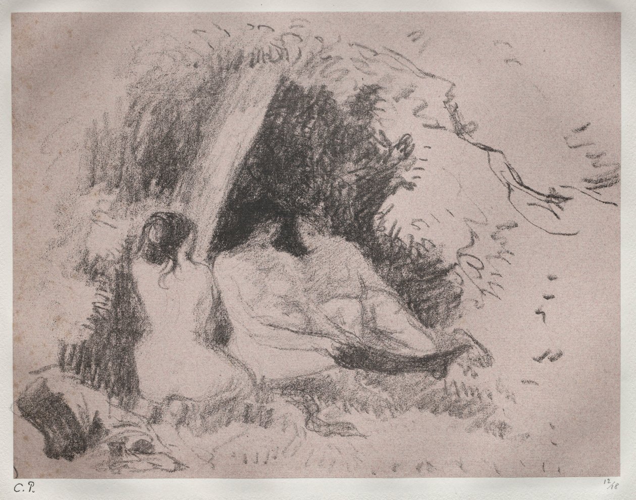 Çıplak Kadınlar, c. 1896. by Camille Jacob Pissarro