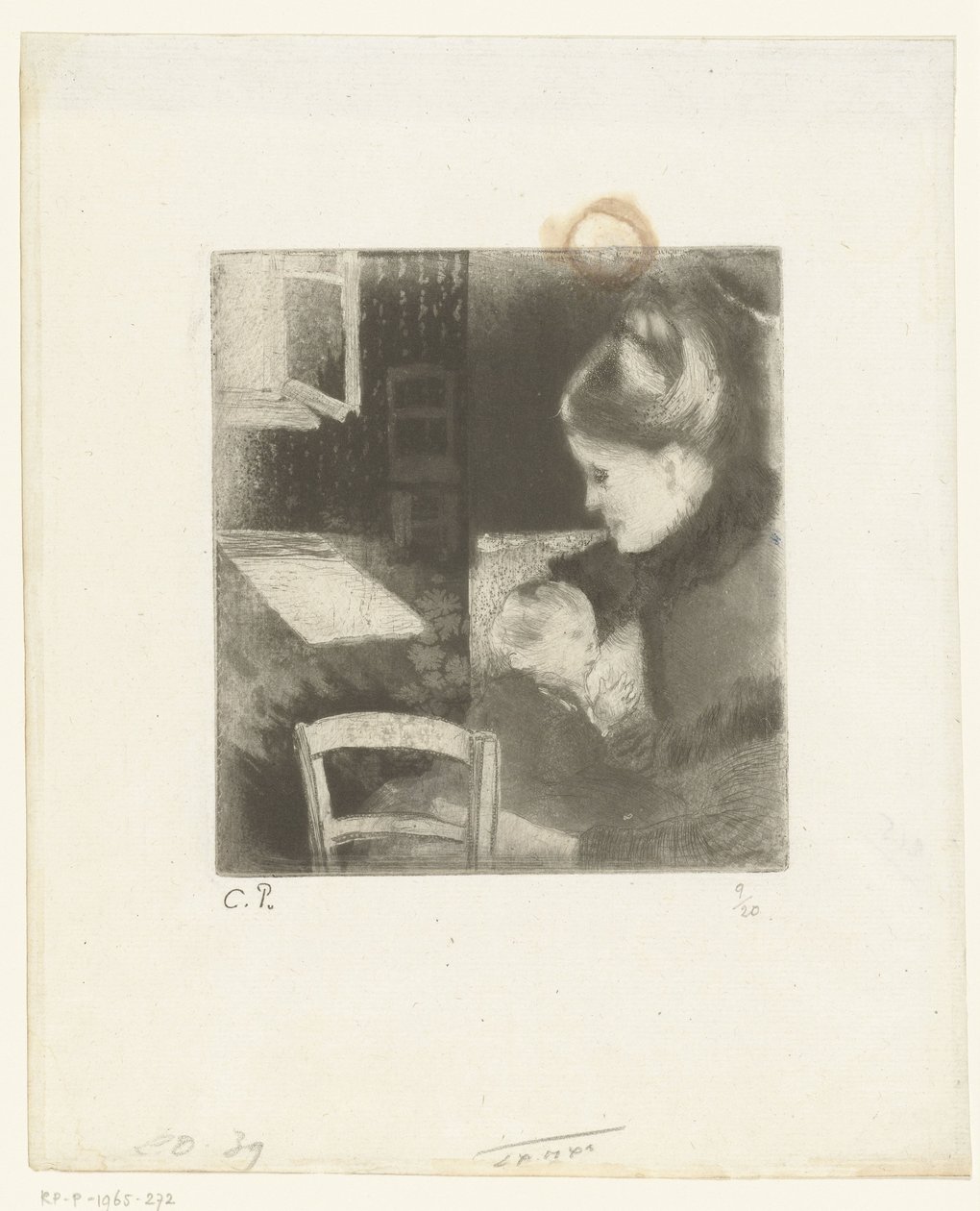 emziren kadın Enfant têtant sa mère by Camille Jacob Pissarro
