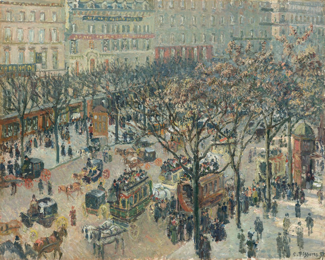 Boulevard des Italiens, Sabah, Güneş Işığı, 1897. by Camille Pissarro