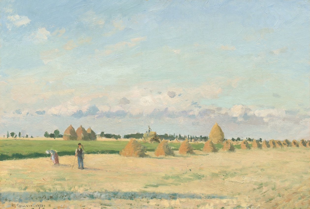 Manzara, Ile de France, 1873. by Camille Pissarro