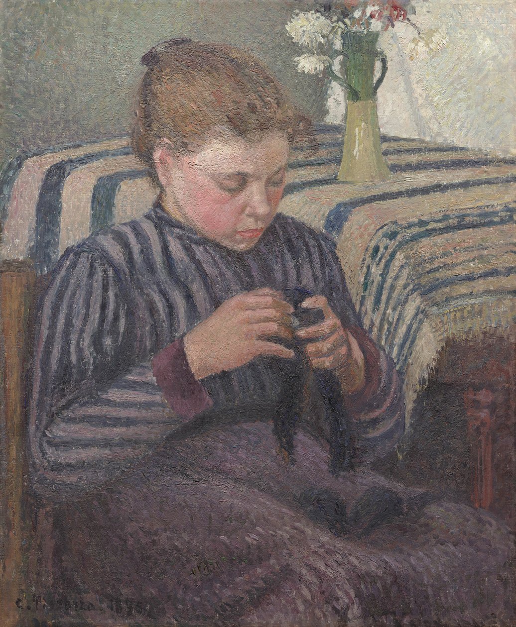 Onarılan Kadın, 1895. by Camille Pissarro
