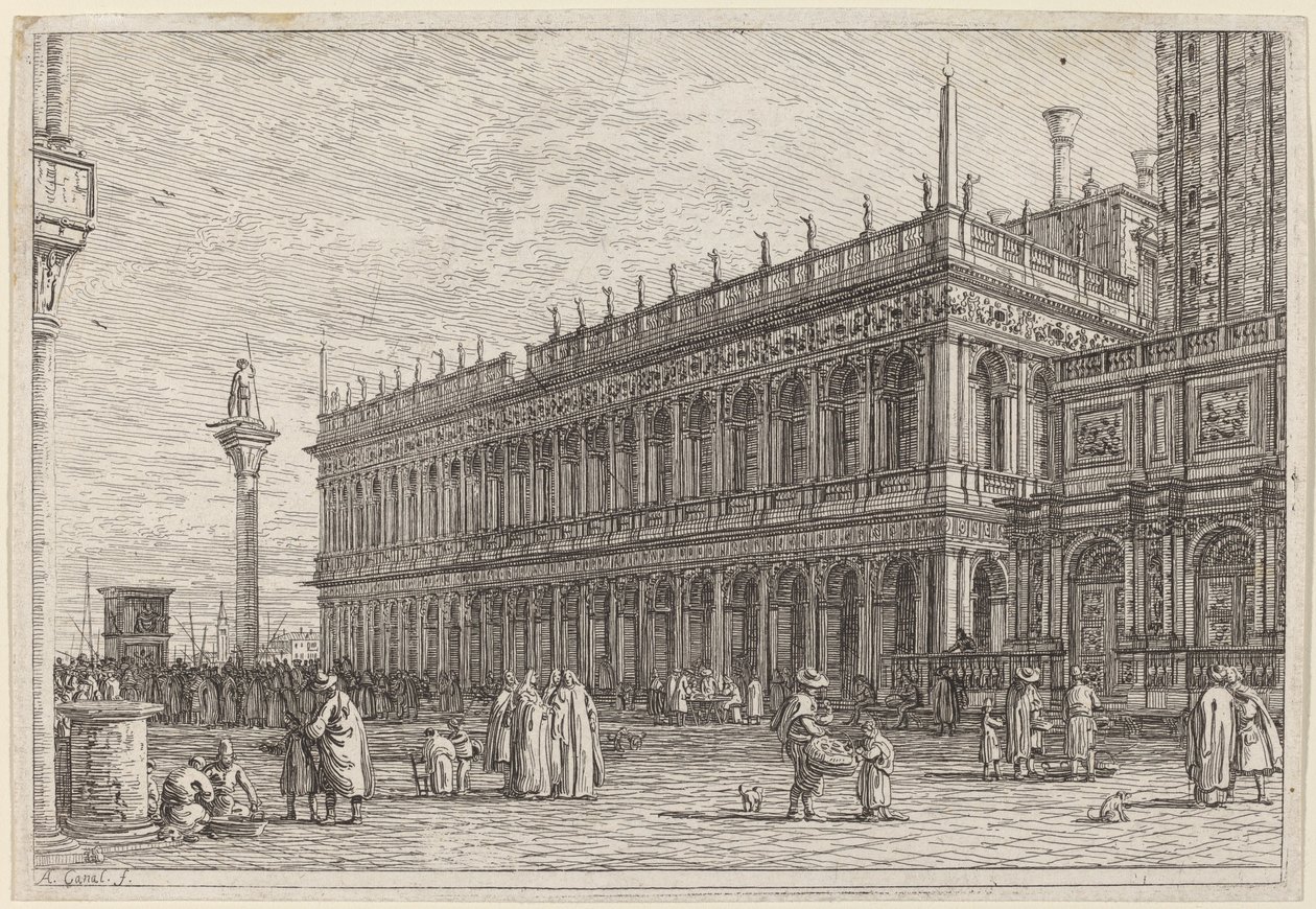 Kitap dükkanı. v. by Canaletto