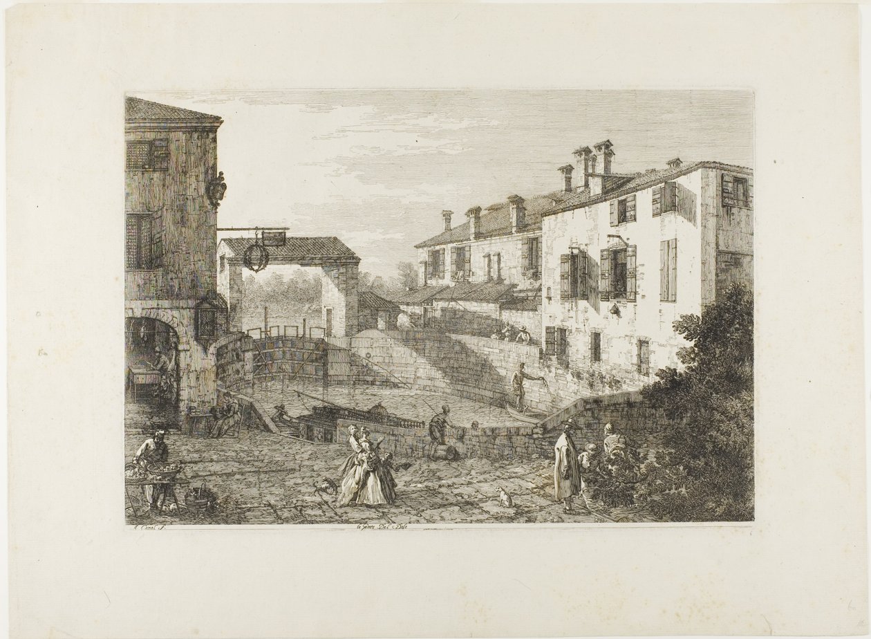 Vedute'den Le Porte Del Dolo by Canaletto