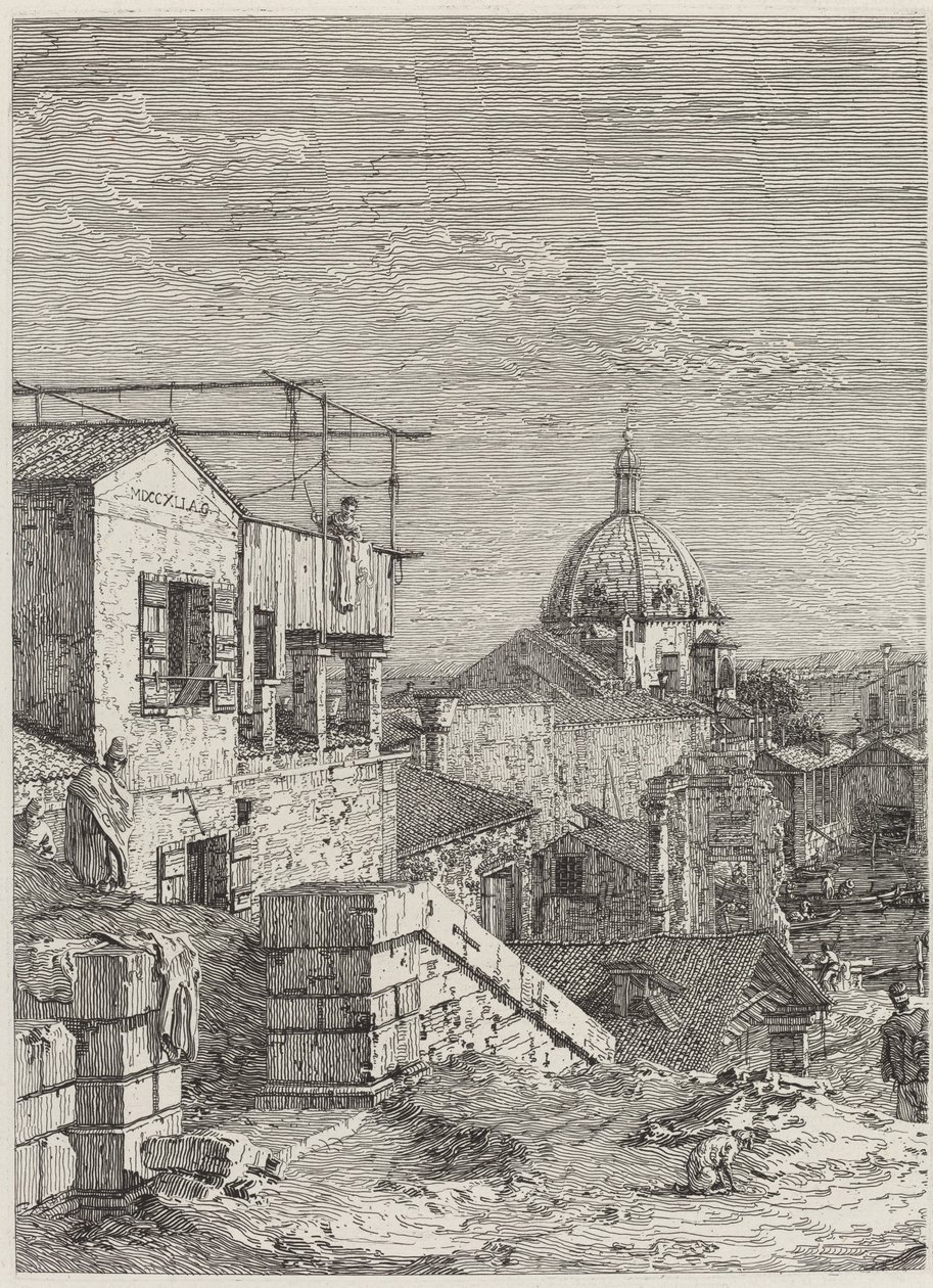 Yazılı Ev [solda] by Canaletto