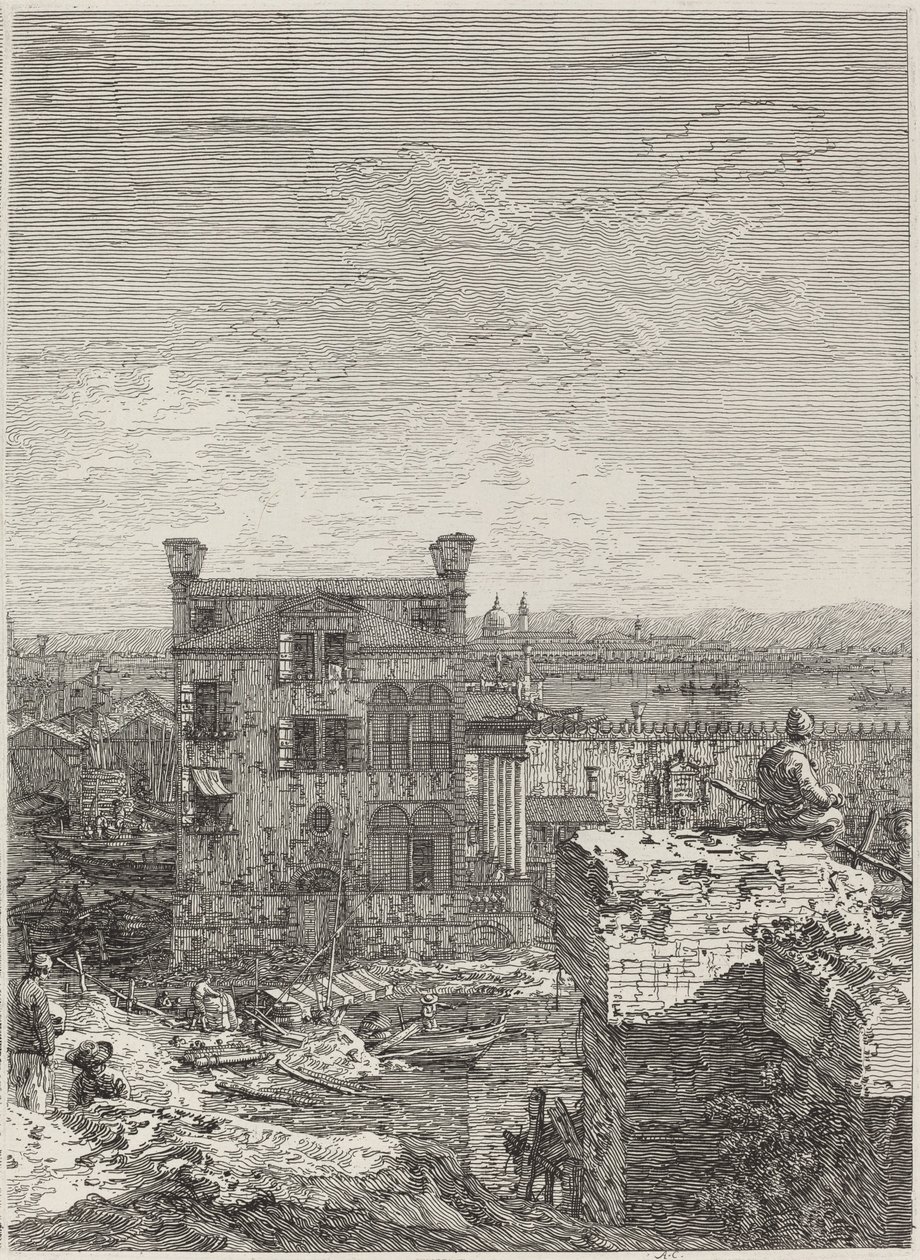 Peristilli Ev [sağda] by Canaletto