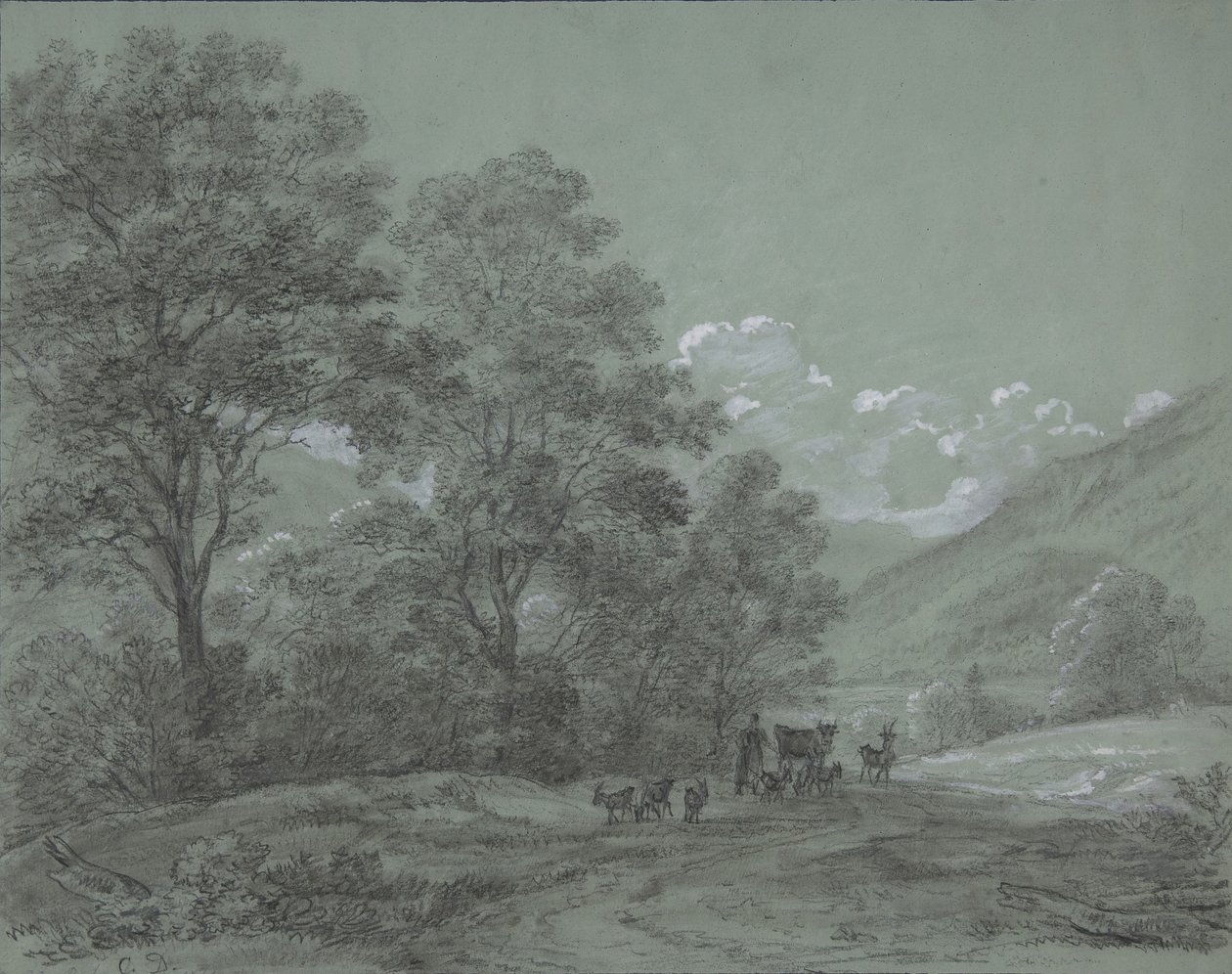 Ruhpolding yakınlarındaki manzara, 18. yüzyılın sonları 19. yüzyılın ortaları. by Cantius Dillis