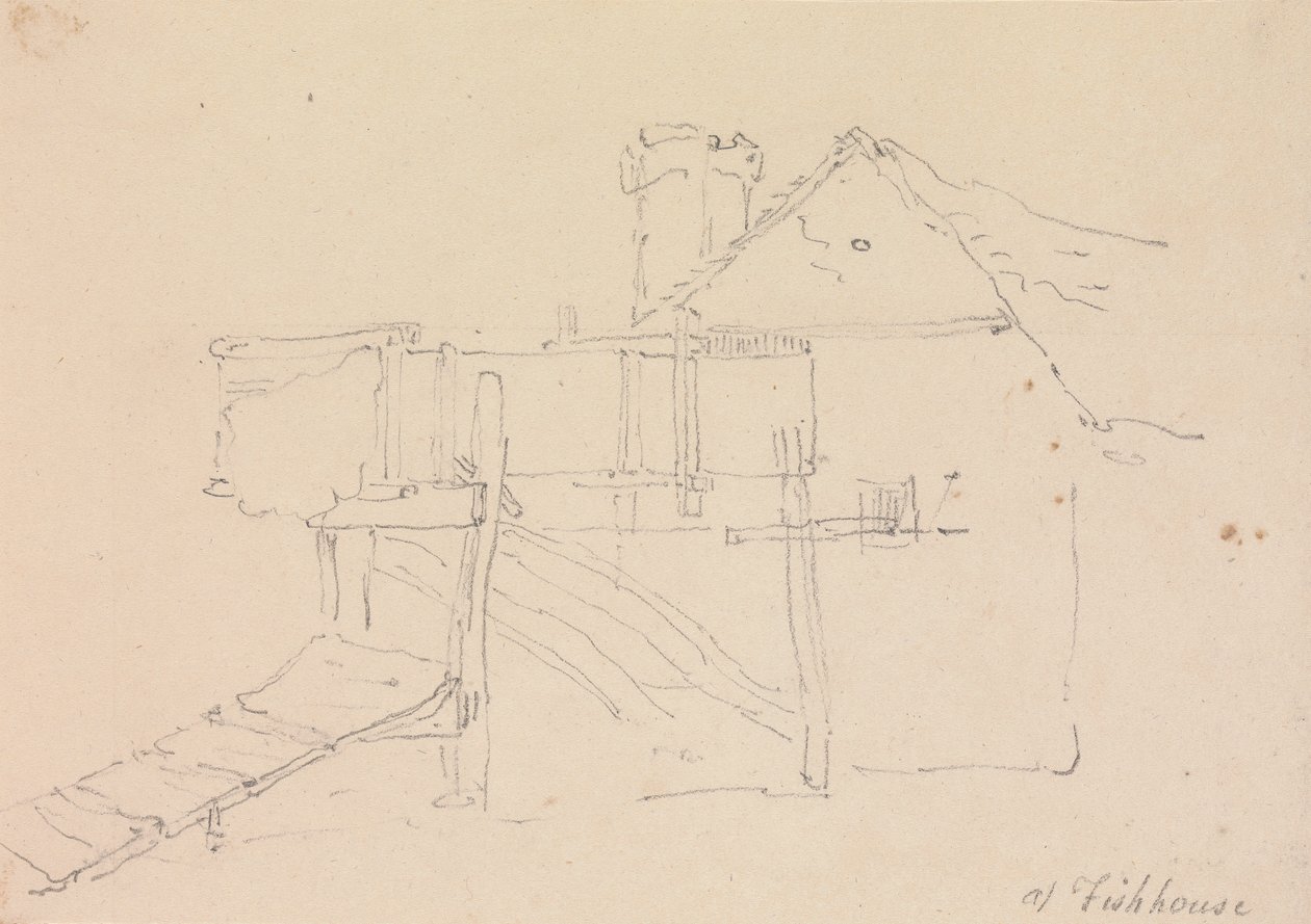 Fishhouse, Isle of Wight'ta çalışıyor by Capt. Thomas Hastings