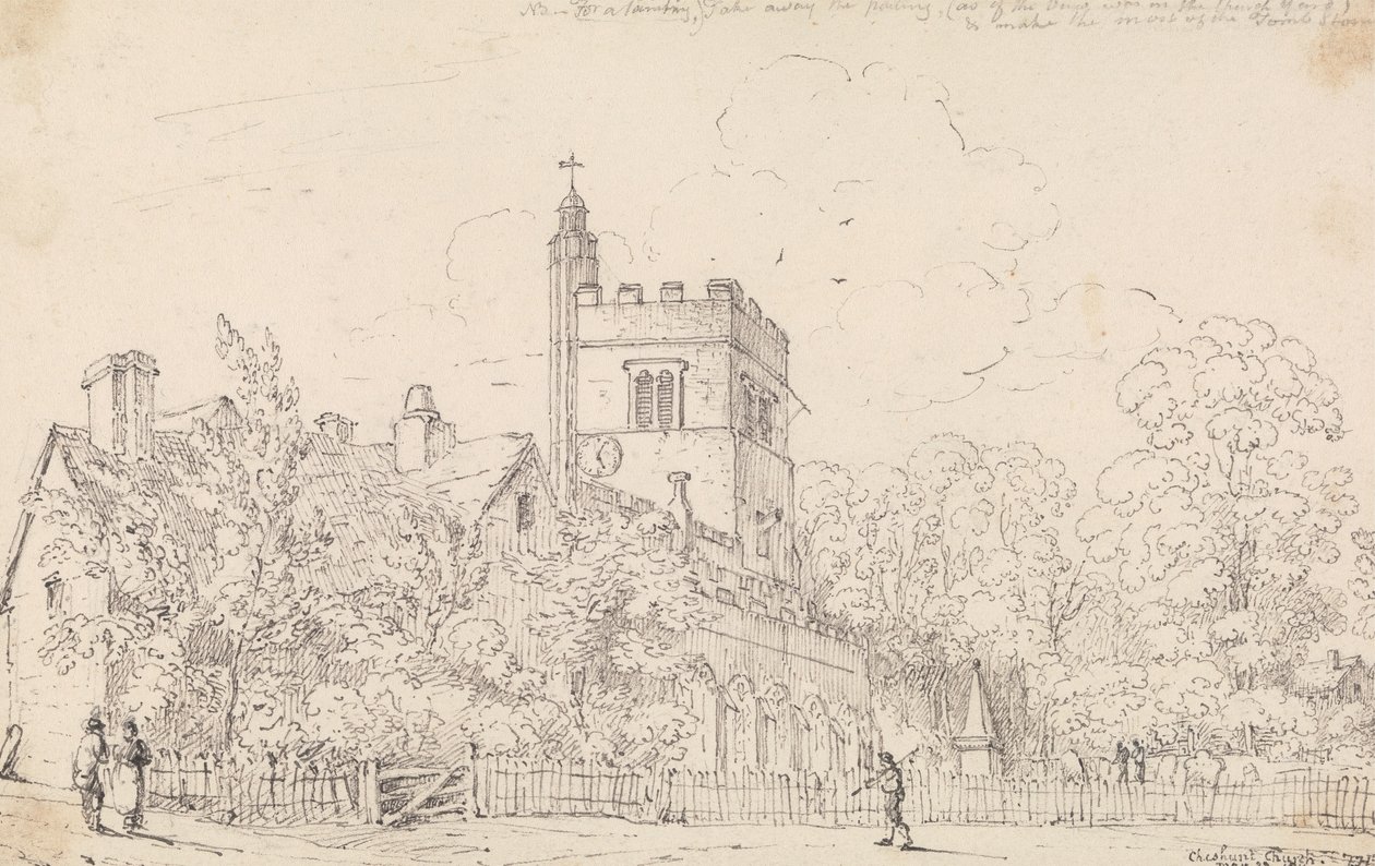 Cheshunt Kilisesi, 23 Mayıs 1814 by Capt. Thomas Hastings