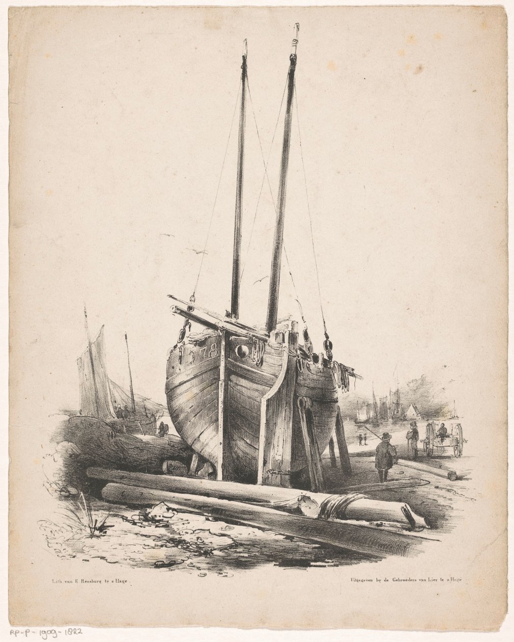 Balıkçı teknesi tamir altında by Carel Christiaan Antony Last