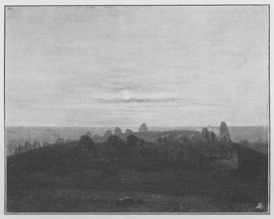 Ay ışığında bir hun mezarı by Carl Gustav Carus