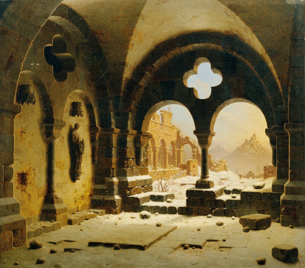 Klosterruine im Kış by Carl Georg Adolph Hasenpflug