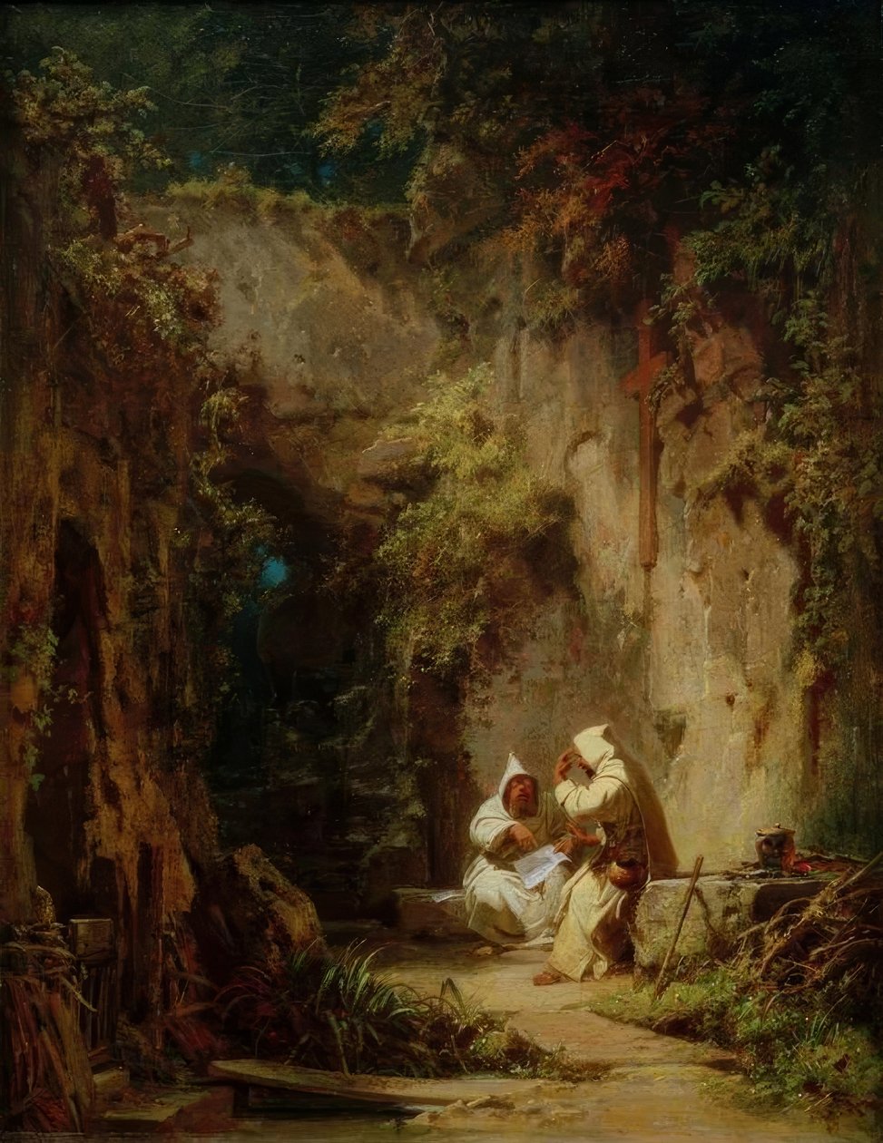 tartışan keşişler by Carl Spitzweg