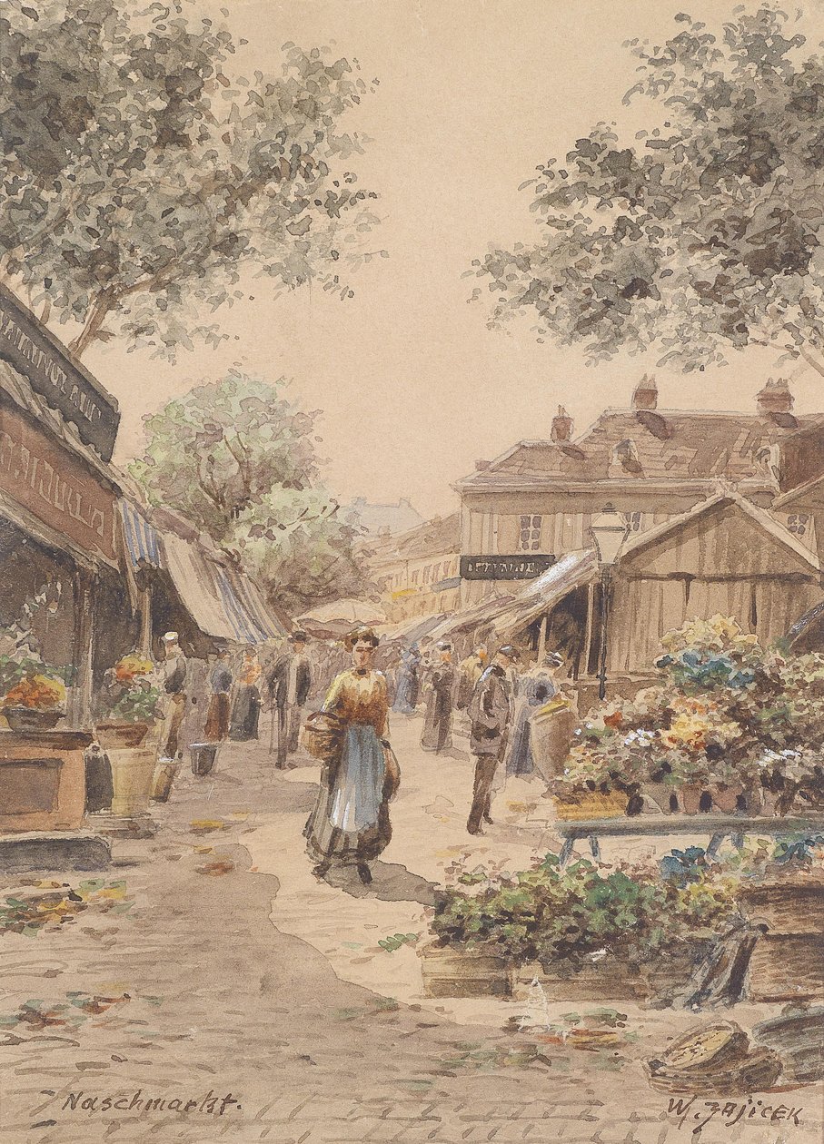 Naschmarkt üzerindeki motif by Carl Wenzel Zajicek