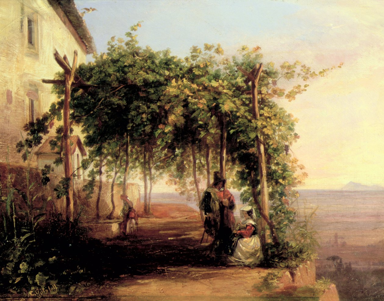 Napoli Körfezi'nin yukarısında, c.1833 by Carl Wilhelm Goetzloff