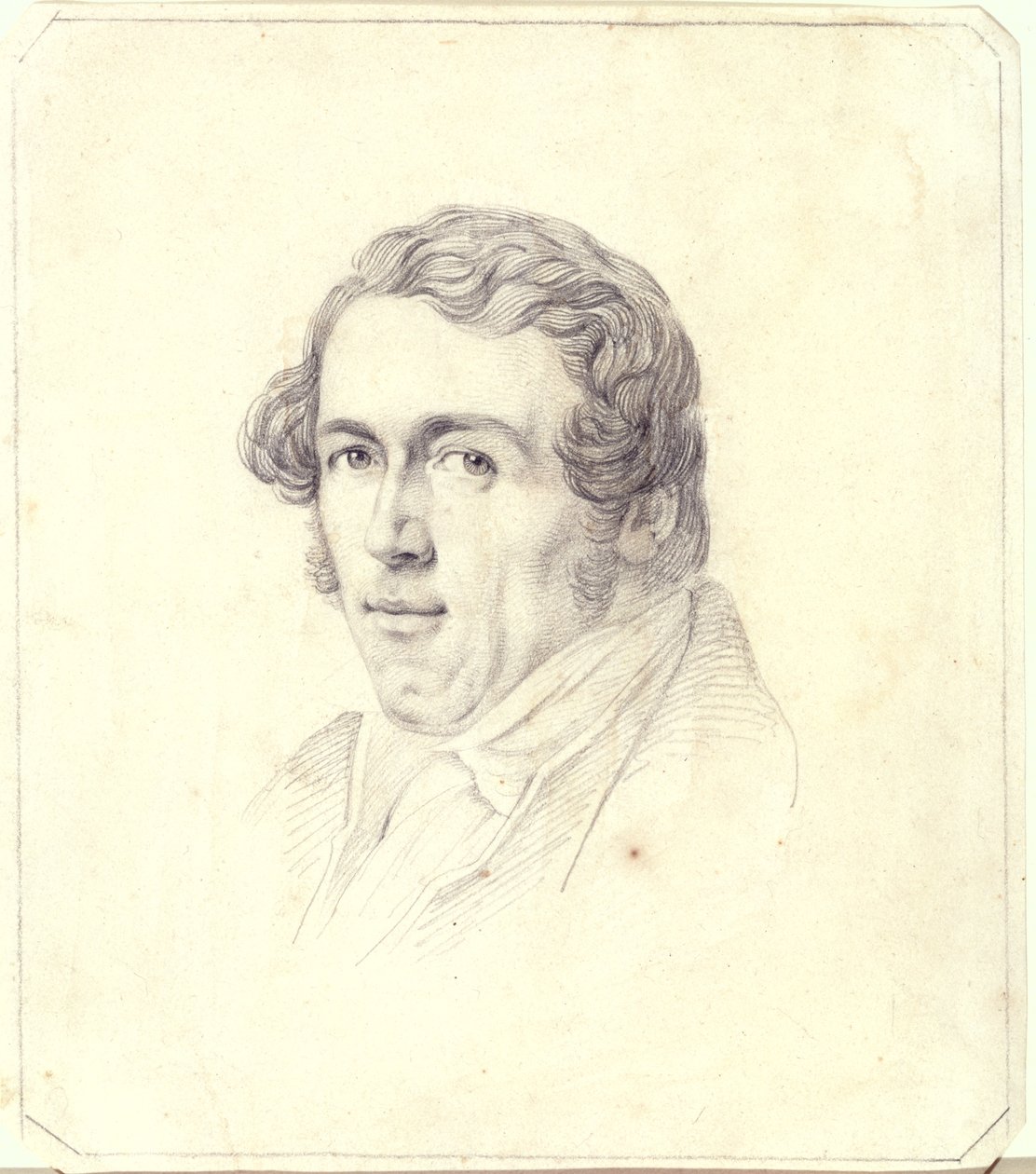 Otoportre, c.1825 (sarı kağıt üzerine kurşun kalem) by Carl Wilhelm Goetzloff