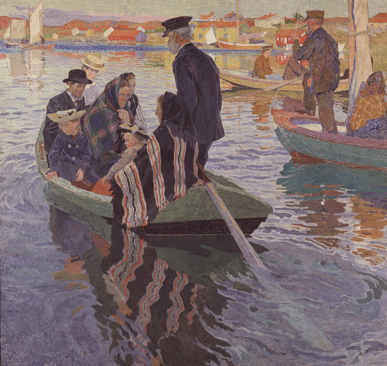 Teknede Kilise Müdavimleri by Carl Wilhelm Wilhelmson