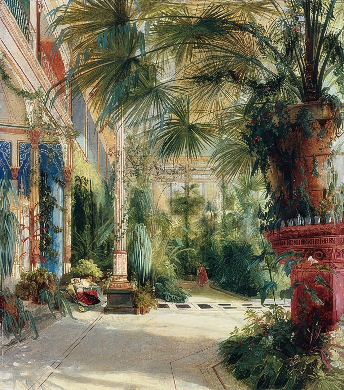 Palmiye evinin içi. 1832 by Carl Blechen