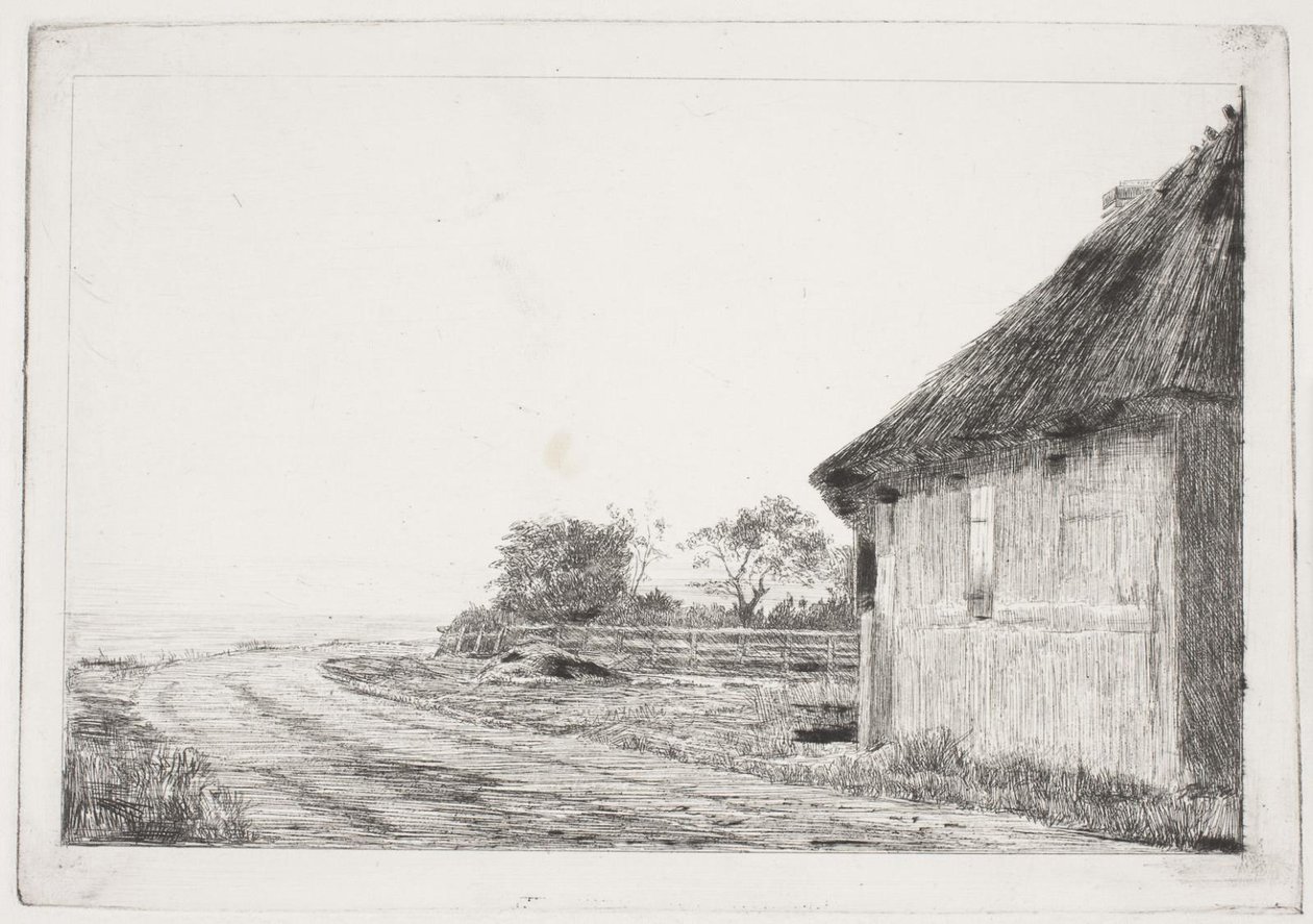 Ev ve bahçe deniz kenarında by Carl Bloch