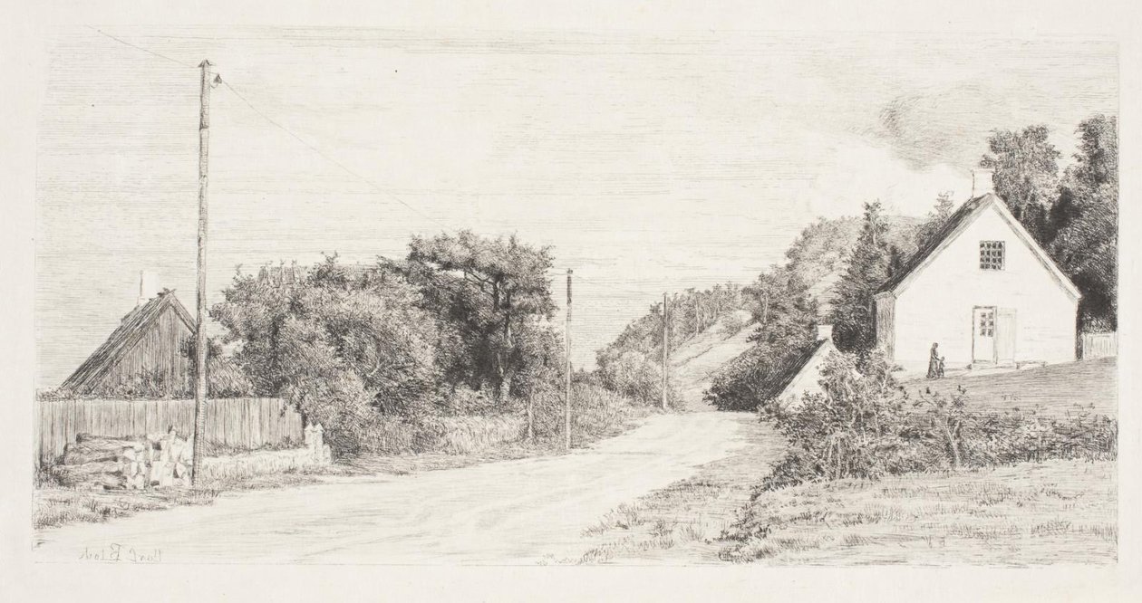 Evler arasındaki köy yolu by Carl Bloch