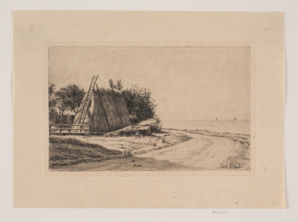 Høstakken ile manzara by Carl Bloch