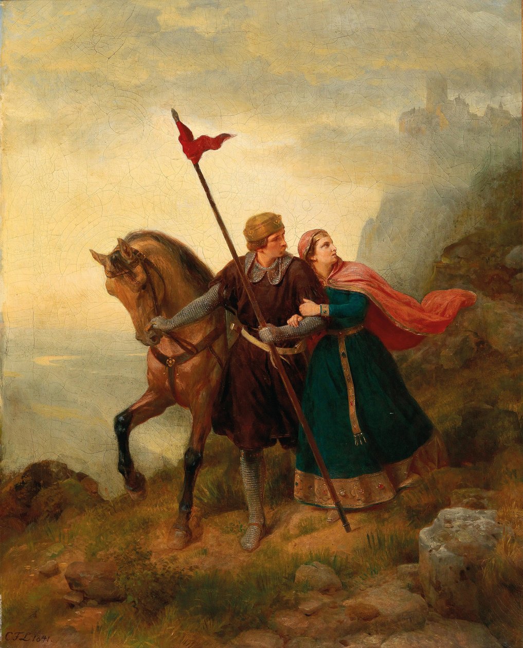 Walther ve Hildegund Kaçan, 1841. by Carl Friedrich Lessing