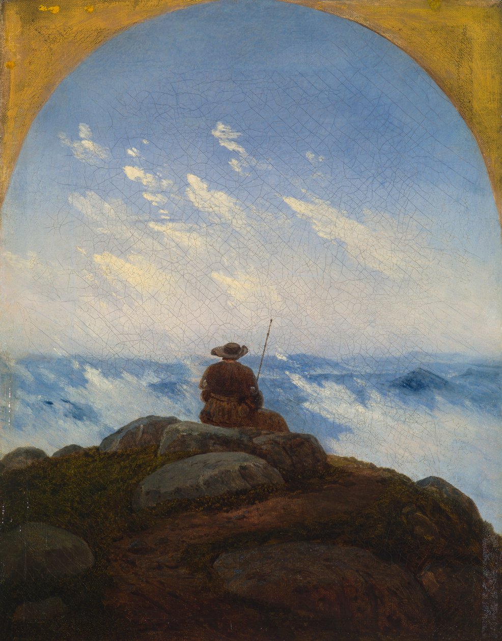 Dağın tepesinde gezgin by Carl Gustav Carus