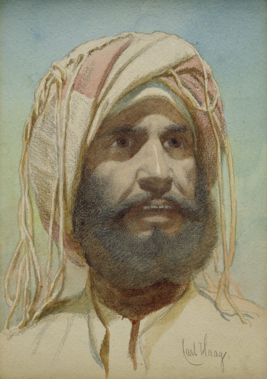 Sakallı Bir Kabile Adamının Portresi by Carl Haag