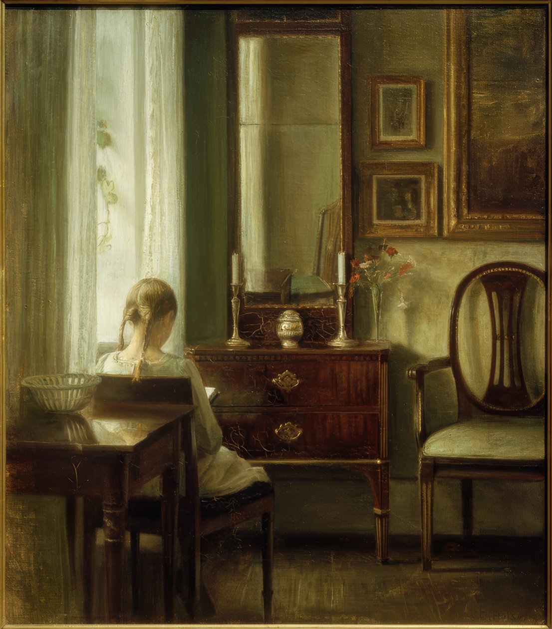 Genç okuma kadın by Carl Holsoe
