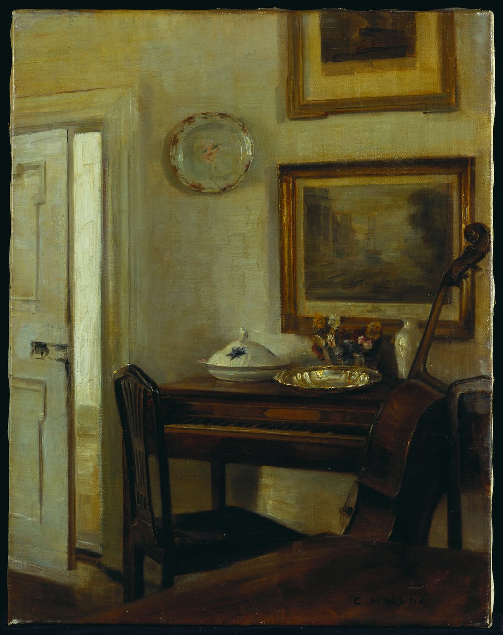 Müzik Odası (tuval üzerine yağlı boya) by Carl Holsoe