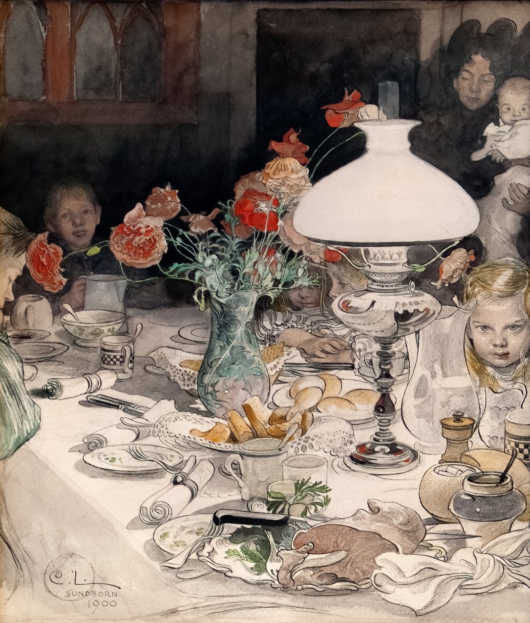 Akşam Lambası Etrafında by Carl Larsson