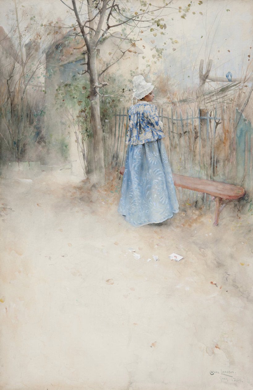 Sonbahar, 1884 (kağıt üzerinde wc) by Carl Larsson