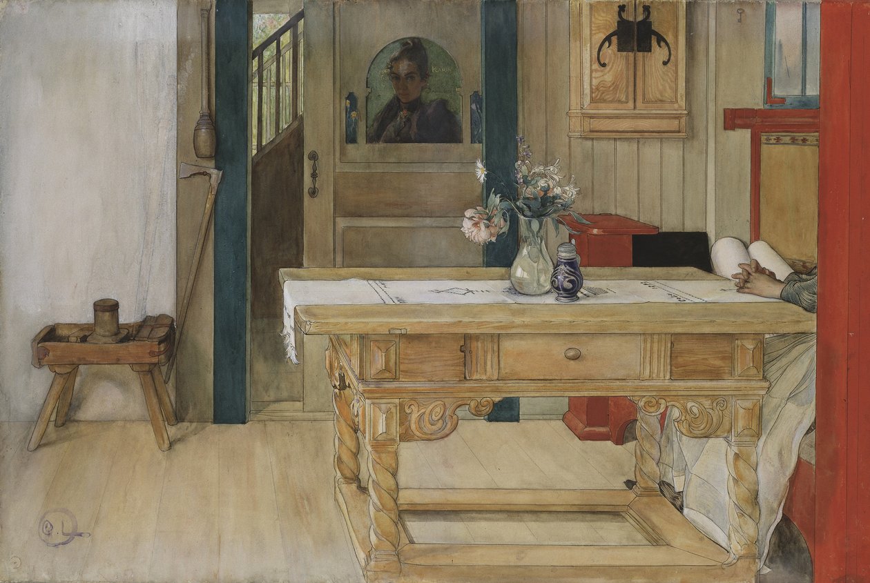 Pazar Dinlenme (kağıt üzerinde wc) by Carl Larsson